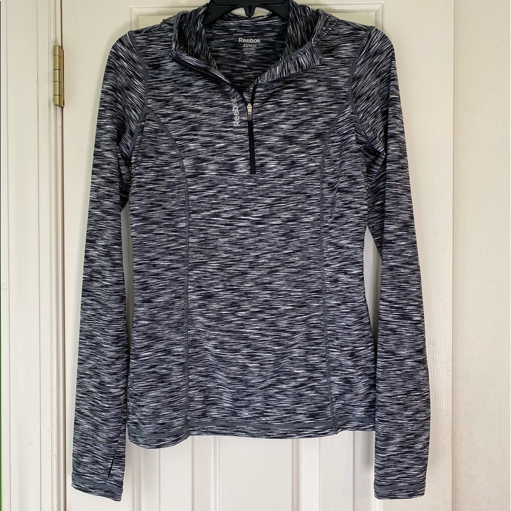 Grey and White Reebok Workout Hoodie